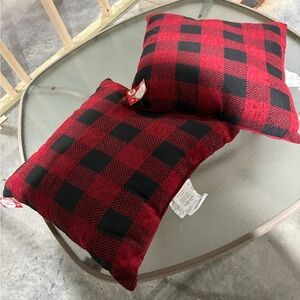 Buffalo Plaid Holiday Pillows - Red and Black